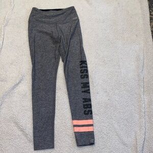 Victoria's Secret PINK Ultimate HI RISE Leggings "kiss my abs"